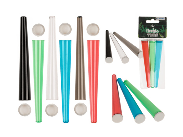 Doobie Tube, 3er Set, aus Kunststoff, ca. 1,6 x 11 cm, 2-fach sortiert