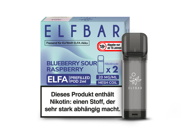 ELFBAR ELFA Prefilled Pod - Blueberry Sour Raspberry (Blaubeeren, Himbeeren) - 20mg - 2er Set