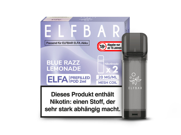 ELFBAR ELFA CP Prefilled Pod - Blue Razz Lemonade (Limo mit Himbeeren und Zitrus) - 20mg - 2er Set