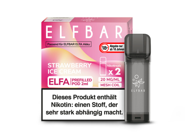 ELFBAR ELFA CP Prefilled Pod - Strawberry Ice Cream (Cremiges Erdbeer Eis) - 20mg - 2er Set