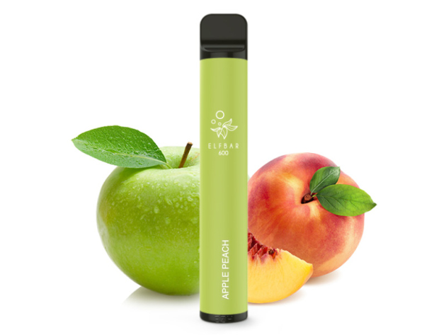 ELFBAR 600 CP - "Apple Peach" (Apfel, Pfirsich) - E-Shisha - 20 mg - ca. 600 Züge, mit Kindersicherung