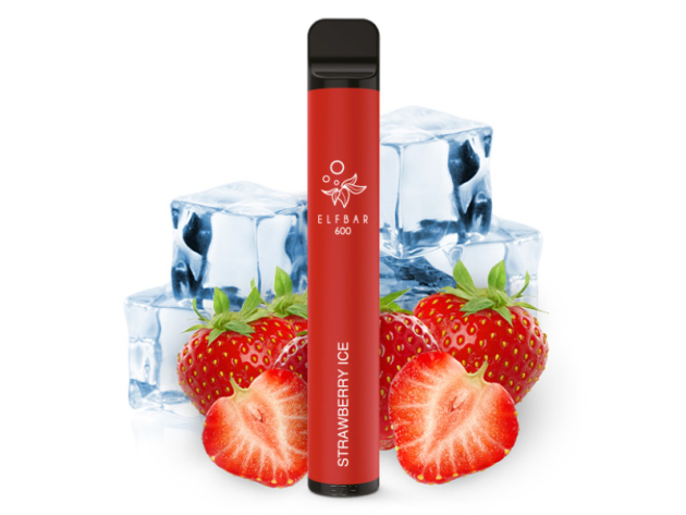 ELFBAR 600 CP - "Strawberry Ice" (Erdbeer, Eis) - E-Shisha - 20 mg - ca. 600 Züge, mit Kindersicherung