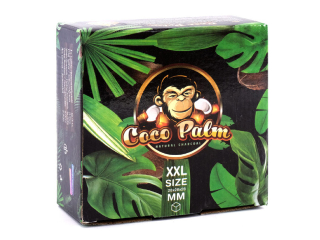 Coco Palm XXL Naturkohle 1 kg in Würfeln; 28x28x28 mm