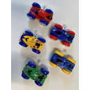Magnet Car with retraction, 5 cm, 4-fold assorted, 12 pieces per jar
