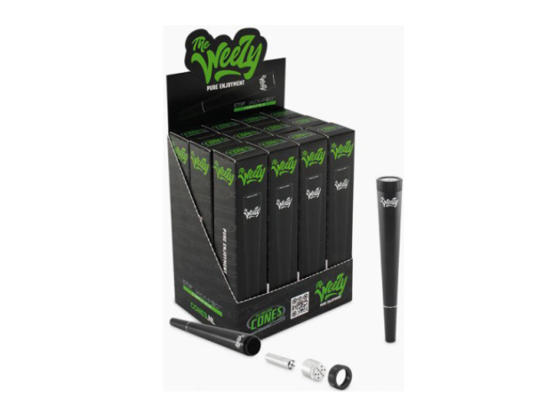 Weezy Aluminium Pfeife mit CTIP Aktivkohlefilter und Jack-Pod Kapsel, SCHWARZ, 12er Display