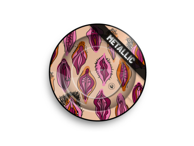 Aschenbecher "Pussy Pattern" aus Metall, Ø 14 cm