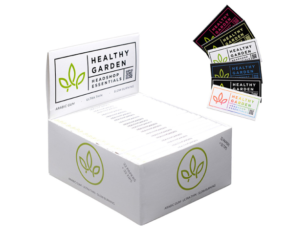 Healthygarden "Weiß" Ultra Thin, Long Size, 32 Paper + 32 Tips