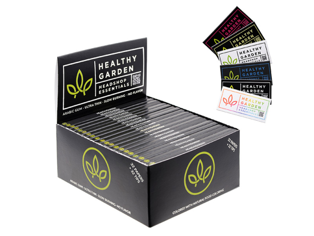 Healthygarden "Black & White" Ultra Thin, Long Size; 32 Paper + 32 Tips