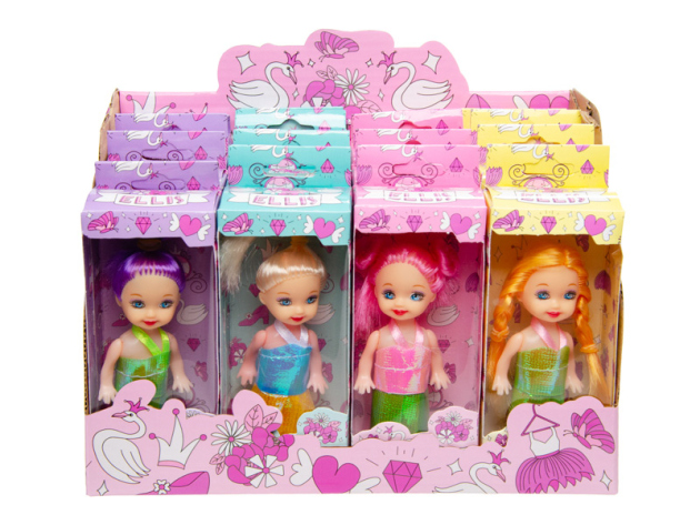 Puppen "Ellis", 4-fach sortiert, 16er Display