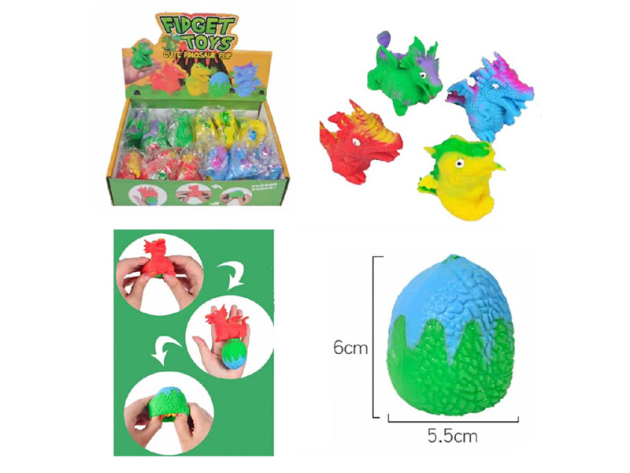 Quetschfigur FLIP TO EGG "Drache" 12er Display