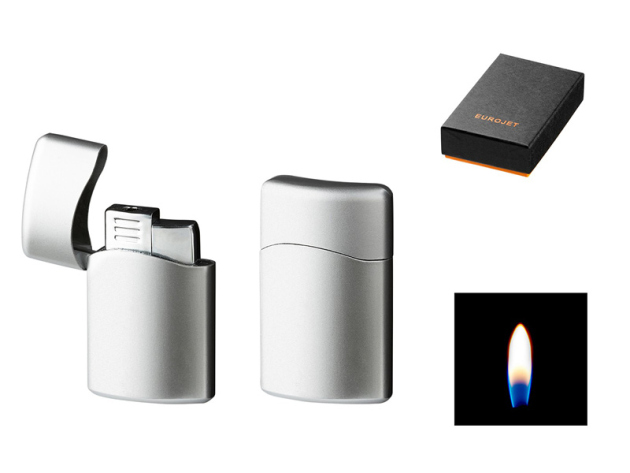 Metallfeuerzeug Softflame, silberfarben matt