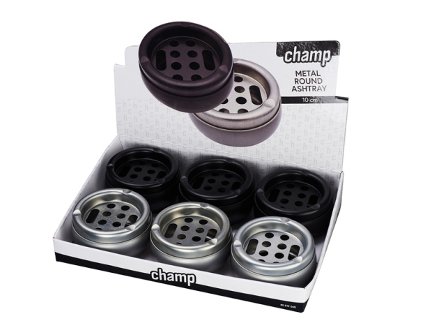 Ashtray metal ribbed Ø 9,5cm