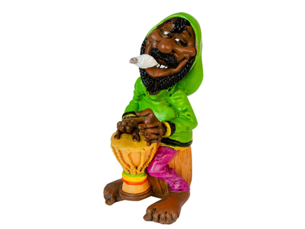Polyresin Figur "Rastaman", mit Trommel, 12,5 cm