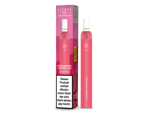 ELFBAR T600 - Strawberry Cheesecake (Erdbeer, Käsekuchen) - E-Shisha - 20mg - 600 Züge
