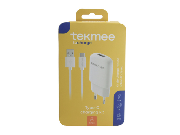 Tekmee Schnelllade-Set, USB auf Type-C weiß
