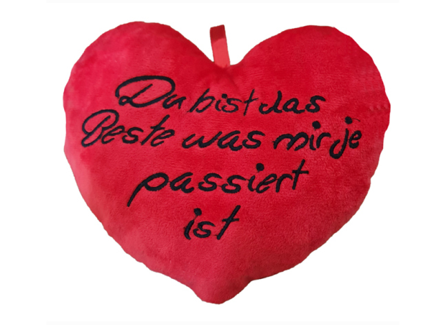 Plüsch Herz "Du bist das Beste....", 20 x 22 cm, einzeln