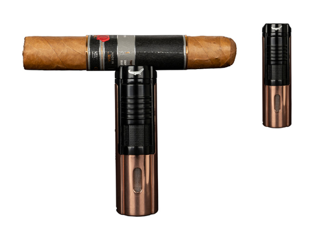 Zigarrenfeuerzeug "Crocodile Avanti" Triple-Jet Flame gold