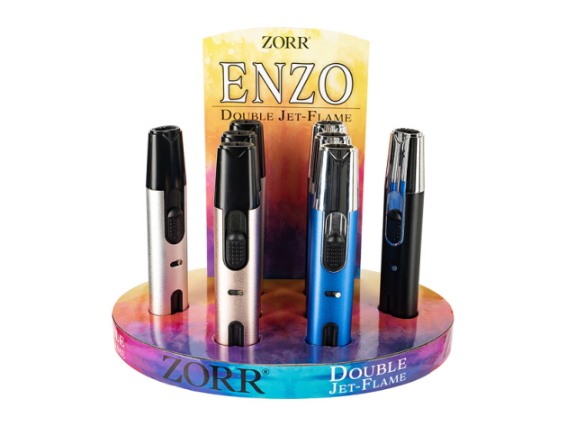 Sturmfeuerzeuge "Enzo", Double Jet Flame, 8er Display