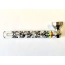 Glaspfeifen "Hanf & Skull" mit Sieb, 9,5cm, 30er Display