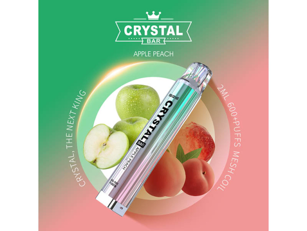 Crystal Bar - Apple Peach (Apfel, Pfirsich) - E-Shisha - 2% Nikotin - 600 Züge