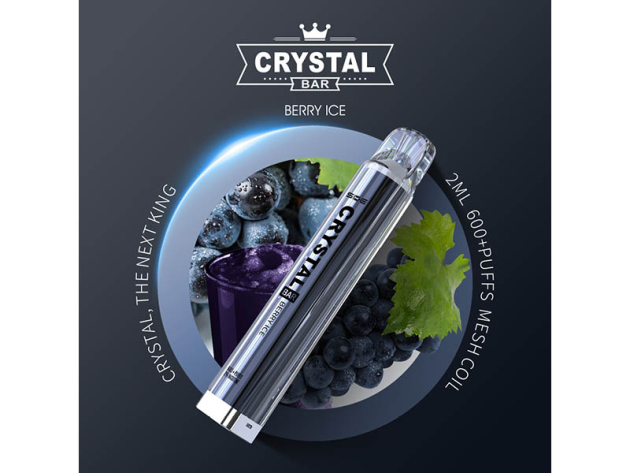 Crystal Bar - Berry Ice (Beere) - E-Shisha - 2% Nikotin - 600 Züge
