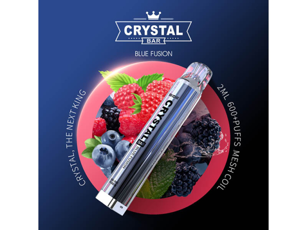 Crystal Bar - Blue Fusion (Beeren) - E-Shisha - 2% Nikotin - 600 Züge