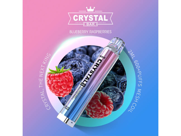 Crystal Bar - Blueberry Raspberries (Blaubeere, Himbeere) - E-Shisha - 2% Nikotin - 600 Züge