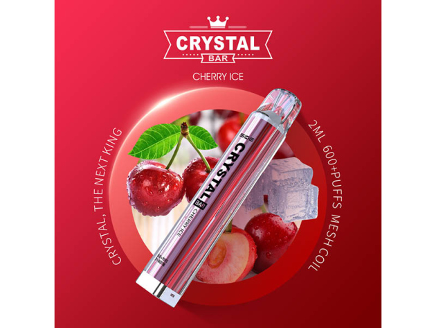 Crystal Bar - Cherry Ice (Kirsche) - E-Shisha - 2% Nikotin - 600 Züge