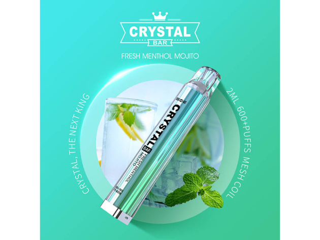 Crystal Bar - Fresh Menthol Mojito (Frischer Mojito) - E-Shisha - 2% Nikotin - 600 Züge