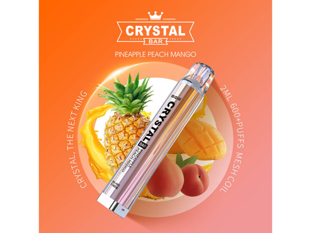 Crystal Bar - Pineapple Peach Mango  (Ananas, Pfirsich, Mango) - E-Shisha - 2% Nikotin - 600 Züge