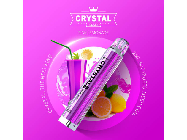 Crystal Bar - Pink Lemonade  (Rosa Limonade) - E-Shisha - 2% Nikotin - 600 Züge