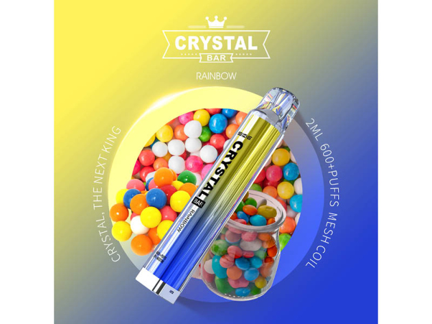 Crystal Bar - Rainbow (Bonbons) - E-Shisha - 2% Nikotin - 600 Züge