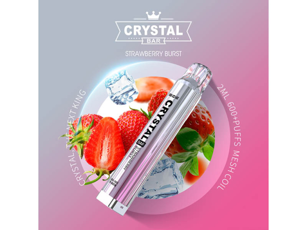 Crystal Bar - Strawberry Burst (Erdbeere) - E-Shisha - 2% Nikotin - 600 Züge