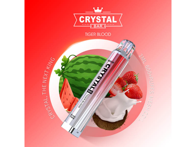 Crystal Bar - Tiger Blood (Melone, Erdbeer, Kokos) - E-Shisha - 2% Nikotin - 600 Züge