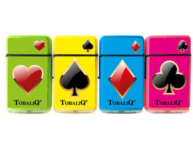 Sturmfeuerzeuge "Kartenspiel"  Rubber Jetflame 24er Display