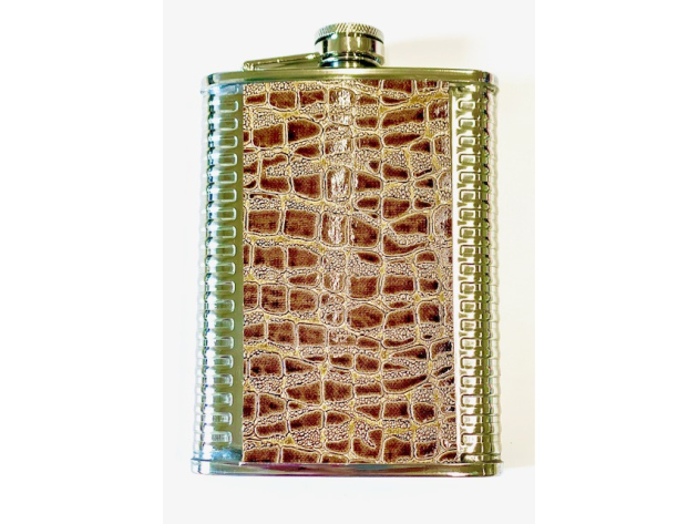 Flask "Metal-Croc" light brown 7oz