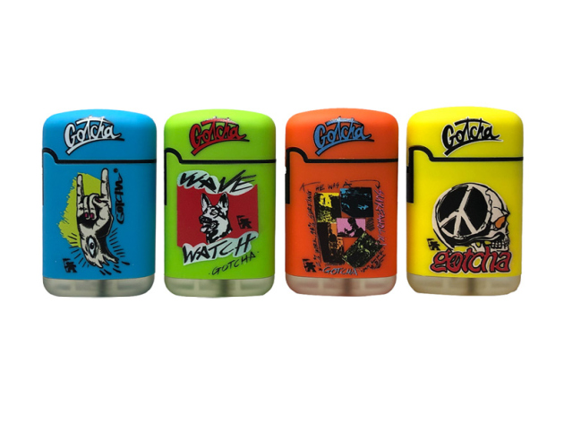 Sturmfeuerzeuge "Gotcha" Blaue Flamme, 4-fach sortiert, 20er Display