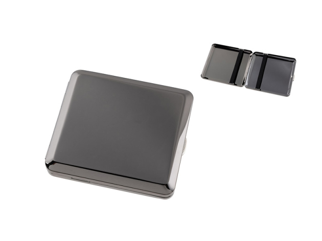 Zigarettenetui "Angelo" Anthrazit, für 18 Zig., mit Gummiband