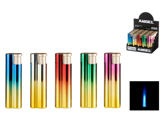Sturmfeuerzeuge "Rainbow" Jet mit Metallhülle; 5-fach sortiert; 25er Display