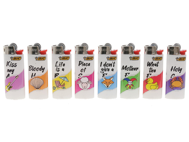 BIC Mini J25 Reibrad Feuerzeuge "Pun", 50er Display