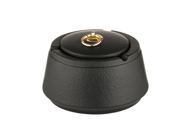 Wind Ashtray "Ceramic-Black" with creases, 6 cm x Ø14 cm