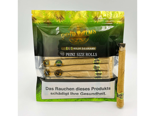 Gold Palms Beedi Blunt Wraps "PRINCE SIZE" 10er Pack