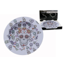 Aschenbecher "Skulls" weiß -bunt aus...