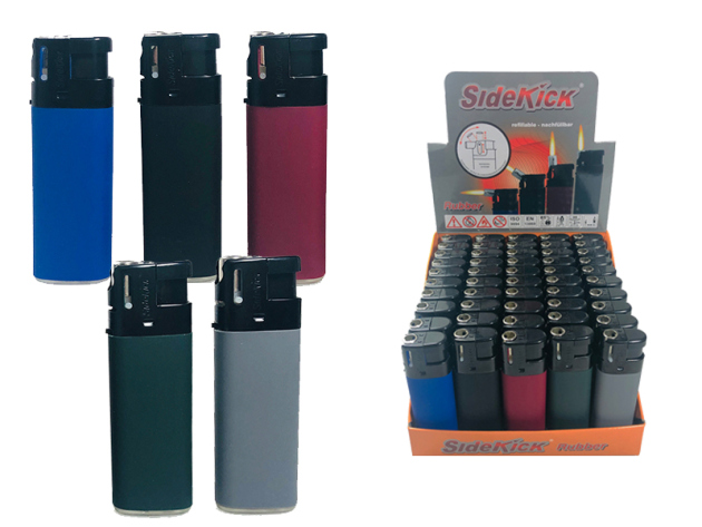 Pfeifen & Elektrofeuerzeuge "Rubber" SideKick, farbig sort; 50er Display