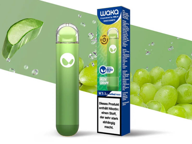 WAKA soREAL - Aloe Grape (Aloe Vera, Traube) - E-Shisha - 18mg - 600 Züge
