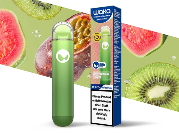WAKA soREAL - Kiwi Passion Guava (Guave, Kiwi, Passionsfrucht) - E-Shisha - 18mg - 600 Züge