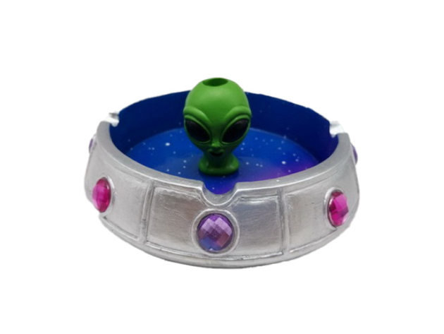 Aschenbecher "Alien UFO"; 13 x13 x 4,5 cm, 2er Set