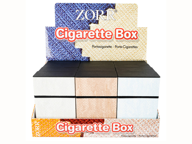 Zigarettenboxen "Fabric Optic"; 3-fach sortiert; 12er Display