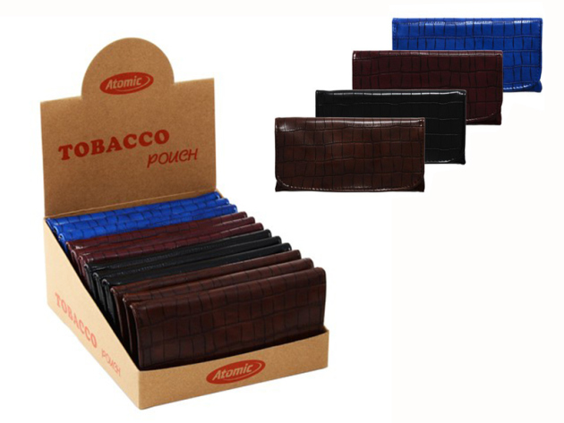 Tabakbeutel "XL" Croco; 4-fach sortiert, 12er Display