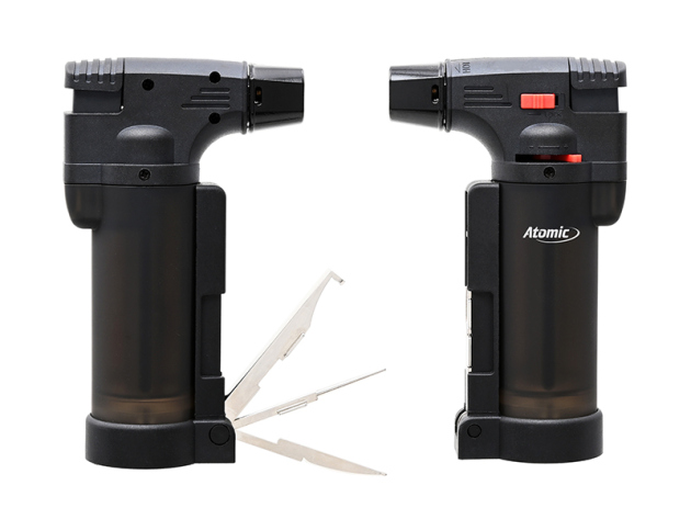 Sturmfeuerzeuge "Bongtool", schwarz, Rubber, 4er Display